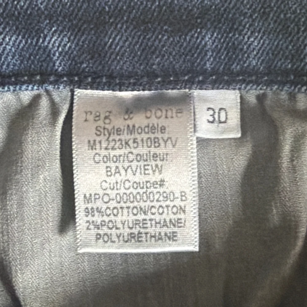 Rag and Bone Men's Fit2Slim Stretch Jeans Size 30
